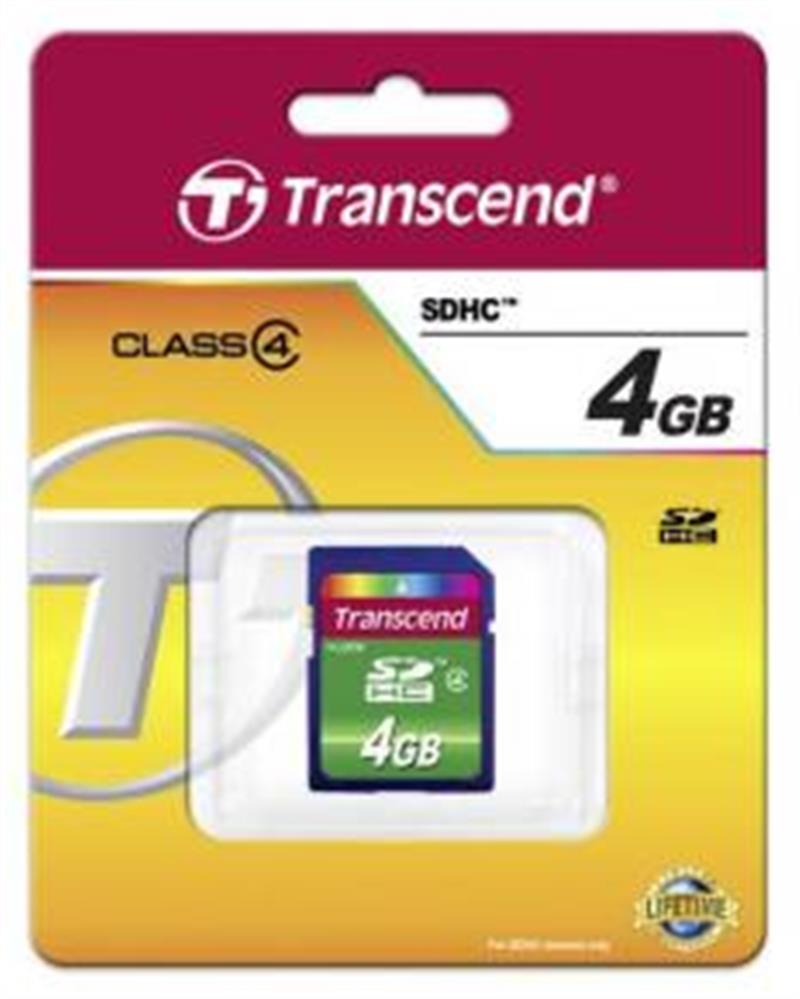 Transcend SDHC CARD 4GB SD 2 0 Class 4