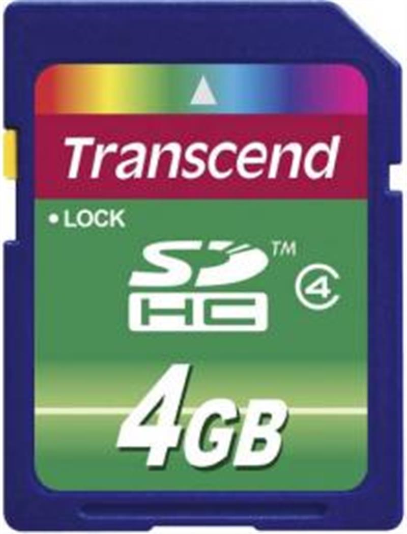 Transcend SDHC CARD 4GB SD 2 0 Class 4