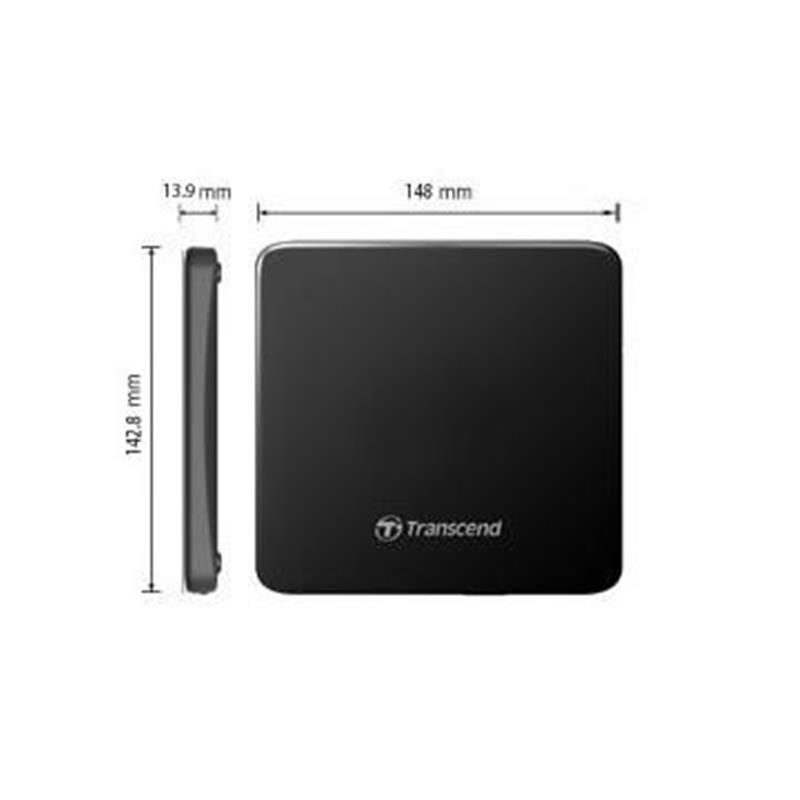 TRANSCEND USB2 0 Ext DVD 8X Slim Zwart