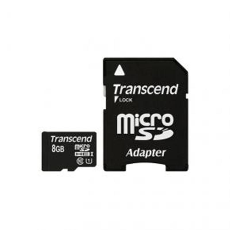 Transcend MicroSDHC 8GB Class10 U1 with adapter