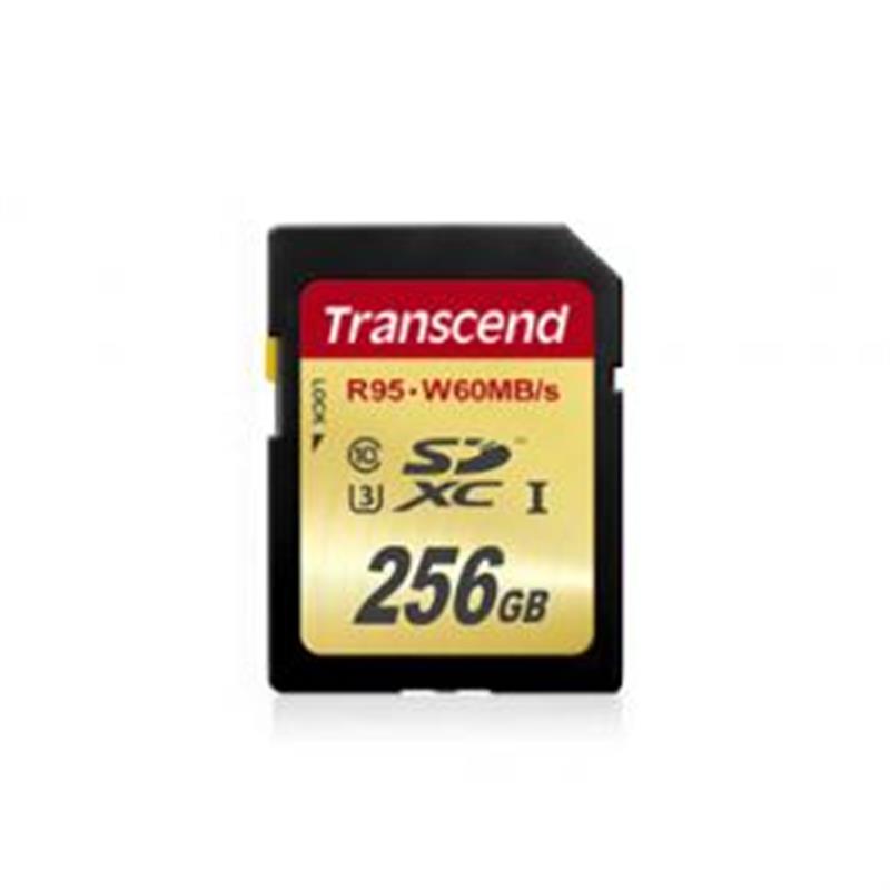 Transcend SDXC 256GB 4K 95 60MB s UHS-I U3 SD 3 01 MLC NAND ECC