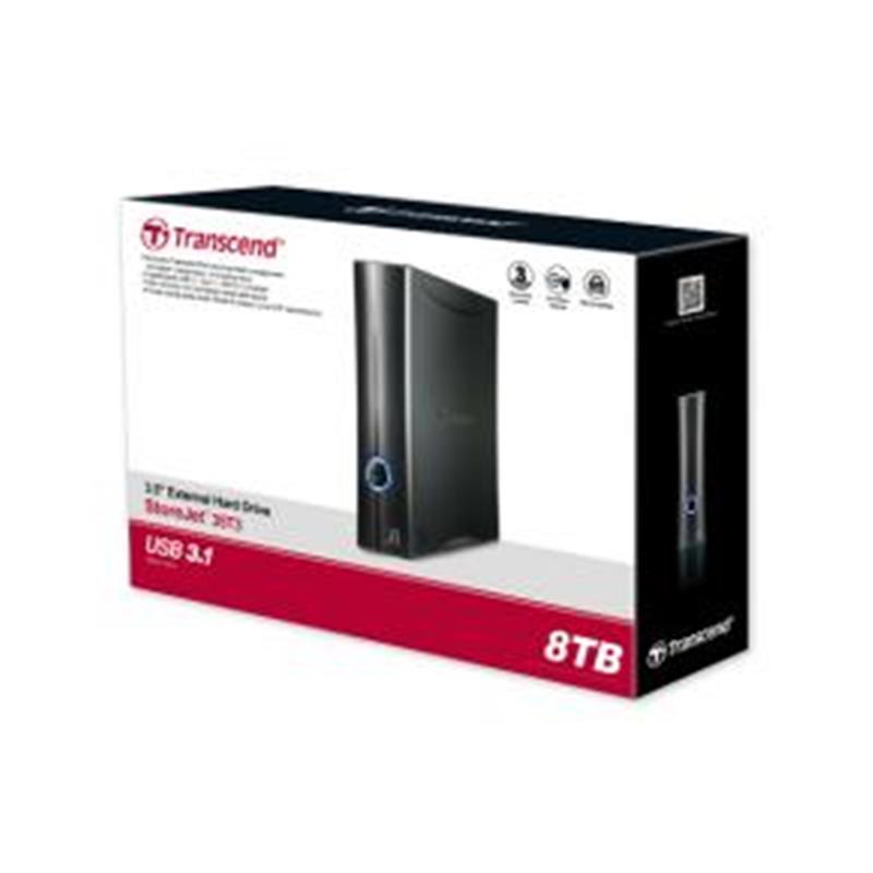 Transcend StoreJet 35T3 External HDD 4TB USB3 1 Gen1 5Gbps 5400 RPM 64MB Black