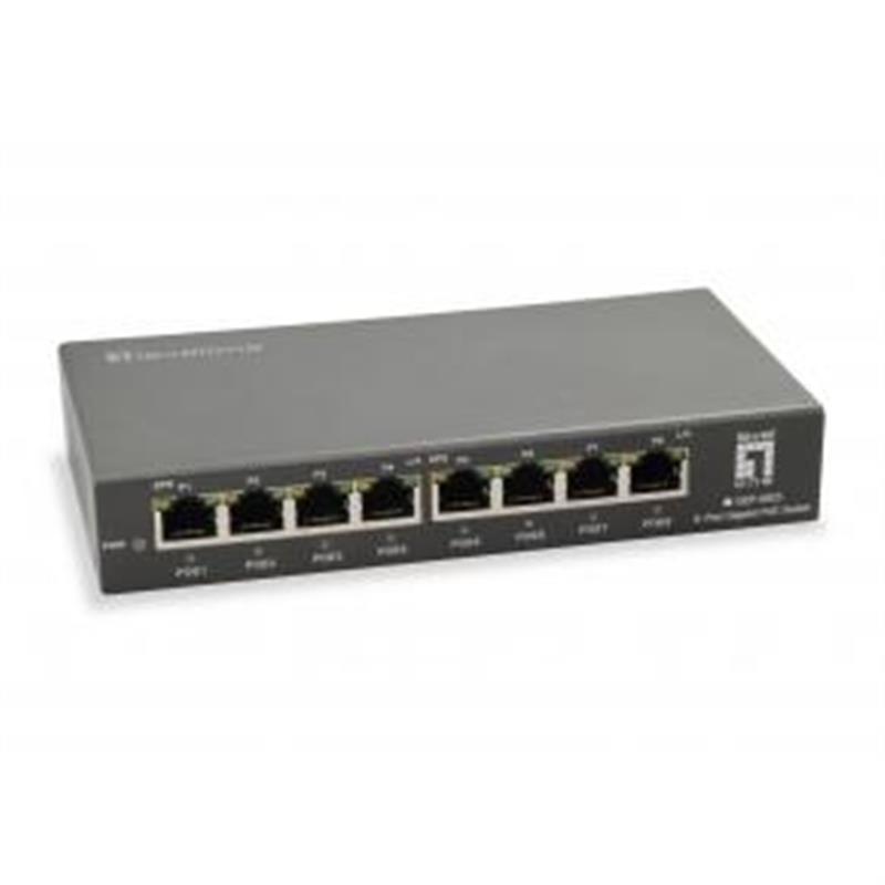 LevelOne GEP-0823 netwerk-switch Gigabit Ethernet (10/100/1000) Power over Ethernet (PoE) Zwart