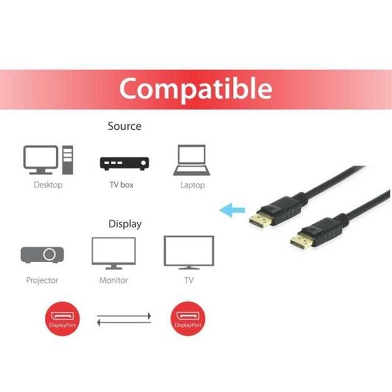 Equip 119253 DisplayPort kabel 3 m Zwart