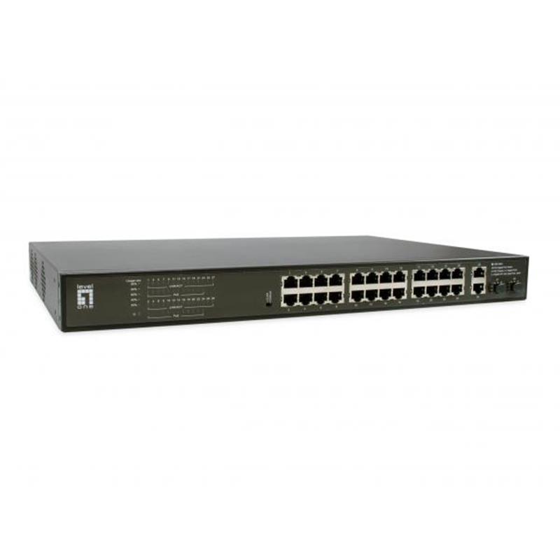 LevelOne GEP-2821 netwerk-switch Unmanaged Gigabit Ethernet (10/100/1000) Power over Ethernet (PoE) 1U Zwart