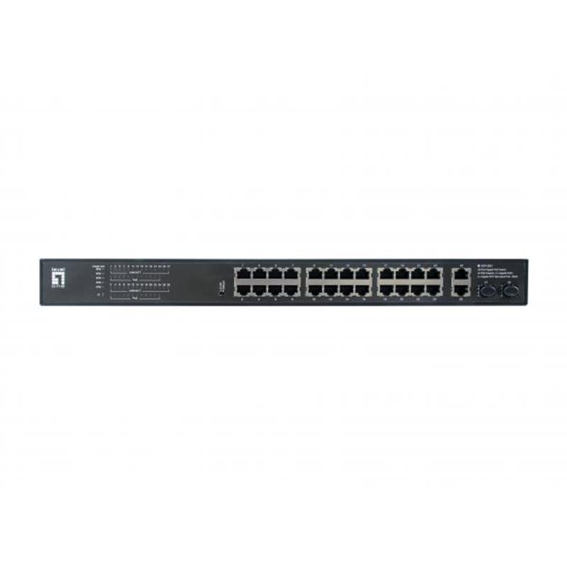 LevelOne GEP-2821 netwerk-switch Unmanaged Gigabit Ethernet (10/100/1000) Power over Ethernet (PoE) 1U Zwart