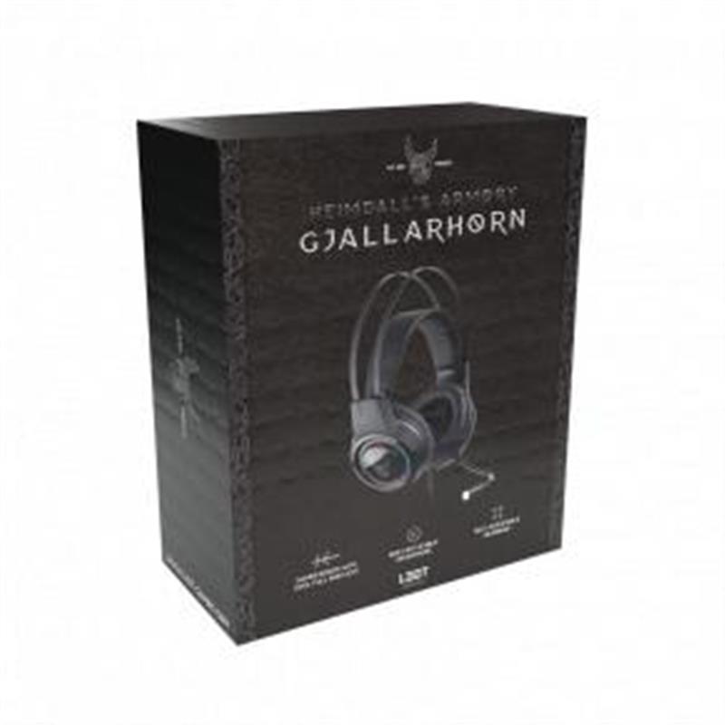L33T Gaming Gjallarhorn Gaming Headset w Mic RGB 50mm Black