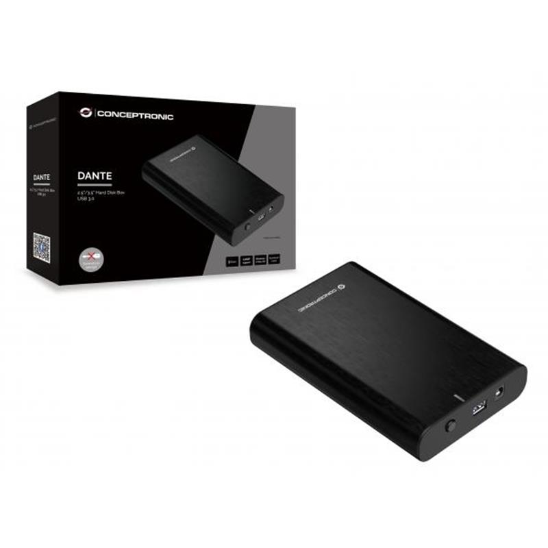 Conceptronic DANTE02B behuizing voor opslagstations HDD-/SSD-behuizing Zwart 2.5/3.5""