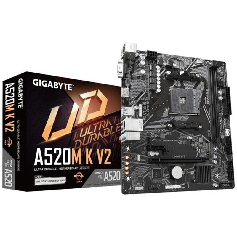 Gigabyte A520M K V2 moederbord AMD A520 Socket AM4 micro ATX