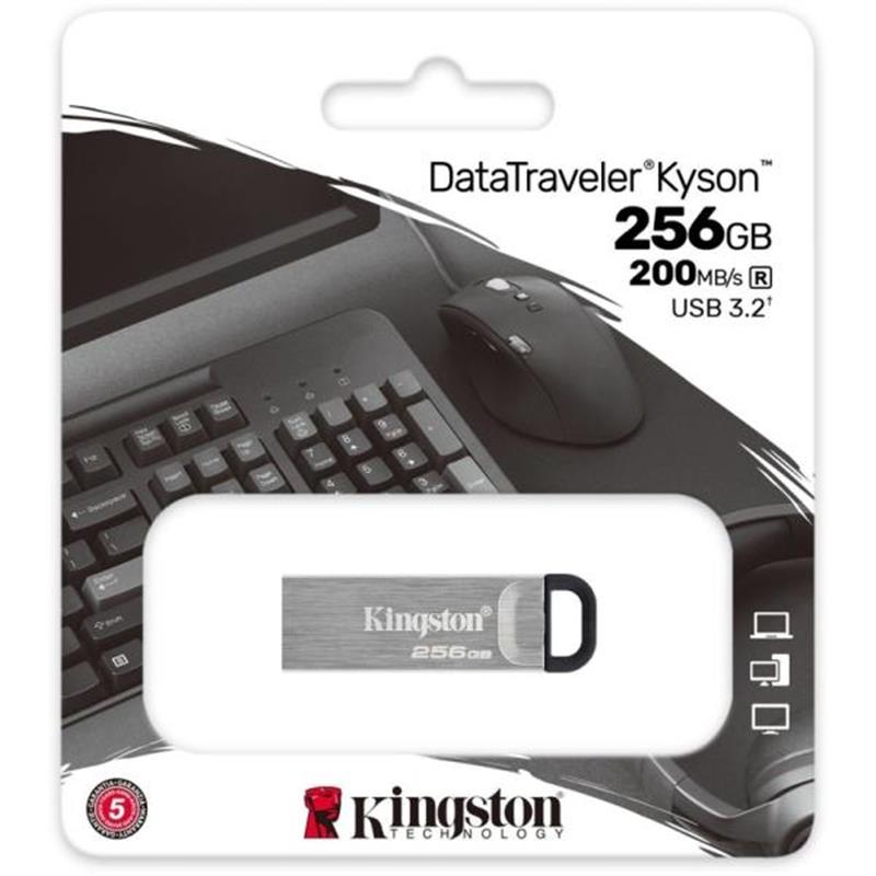 Kingston DataTraveler Kyson USB Flash Drive 256 GB USB 3 2 Type-A 200 60 MB s Silver