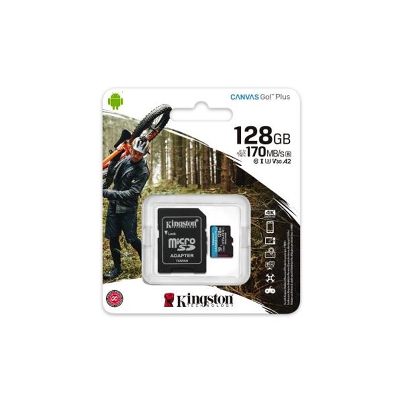 Kingston Technology Canvas Go! Plus flashgeheugen 128 GB MicroSD Klasse 10 UHS-I