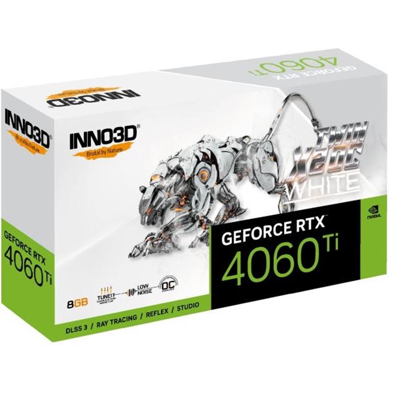 INNO3D GeForce RTX 4060 Ti Twin X2 OC WHITE 8GB GDDR6 128-bit 2565 18Gbps