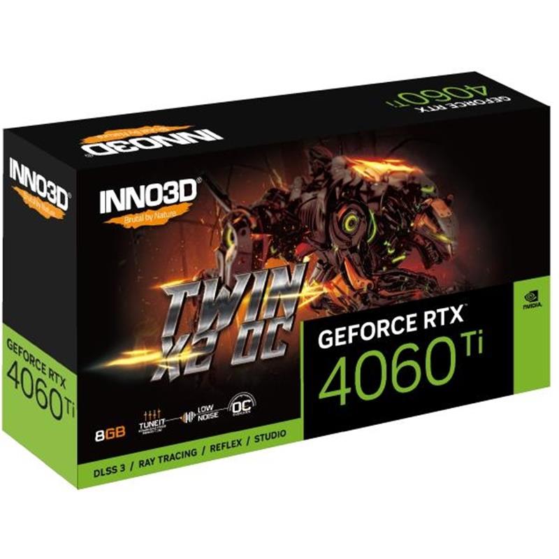 INNO3D GeForce RTX 4060 Ti Twin X2 OC 8GB GDDR6 128-bit 2565 18Gbps