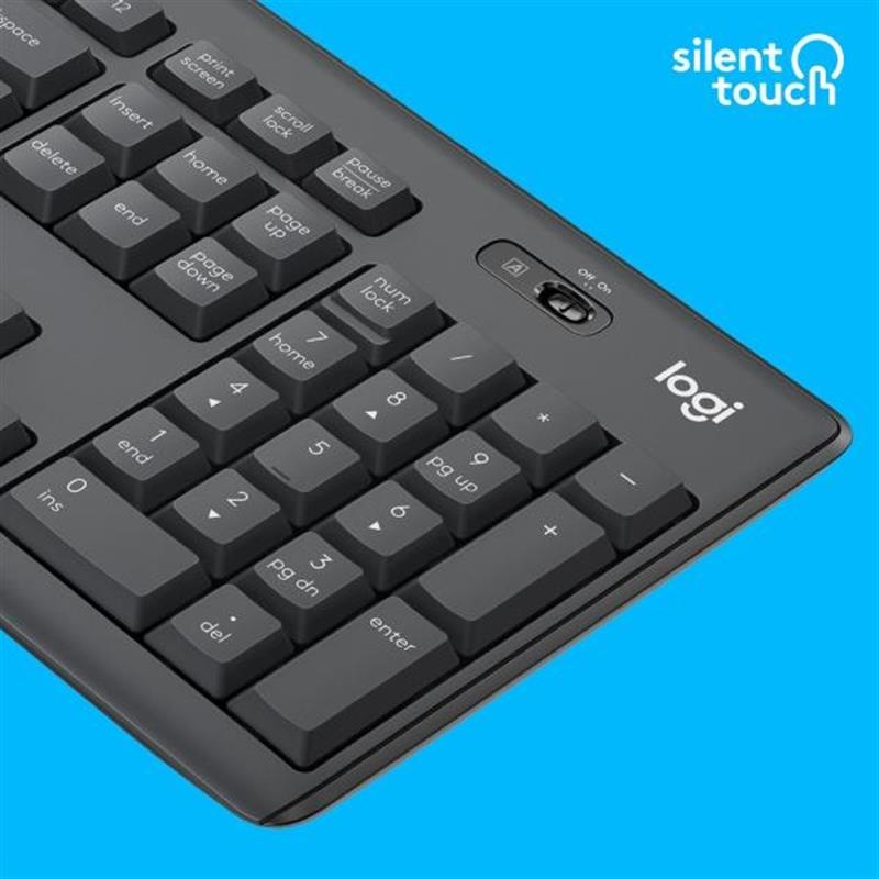 Logitech MK295 Silent Wireless Combo toetsenbord RF Draadloos QWERTY US International Zwart