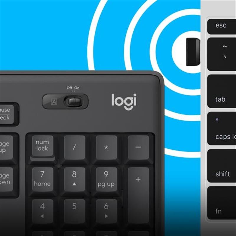 Logitech MK295 Silent Wireless Combo toetsenbord RF Draadloos QWERTY US International Zwart