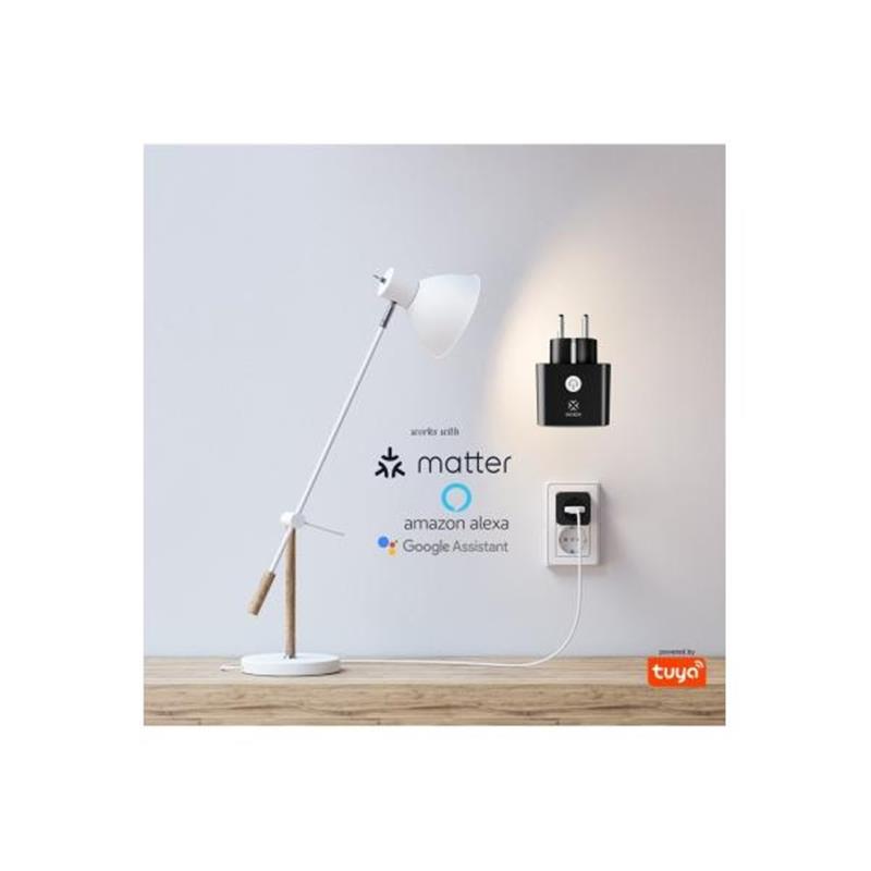 WOOX slimme stekker met energie meter WiFi en Matter ondersteund 16A 3680 Watt max 