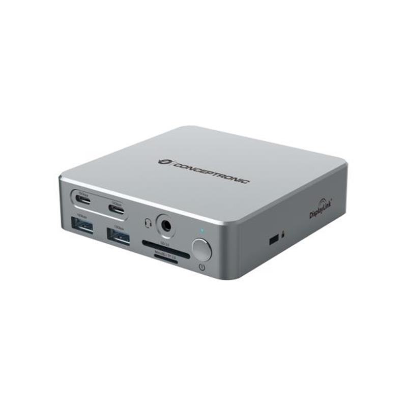 Conceptronic DONN25G laptop dock & poortreplicator Bedraad USB 3.2 Gen 2 (3.1 Gen 2) Type-C Zilver