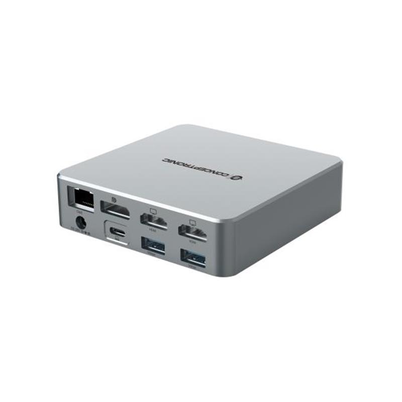 Conceptronic DONN25G laptop dock & poortreplicator Bedraad USB 3.2 Gen 2 (3.1 Gen 2) Type-C Zilver