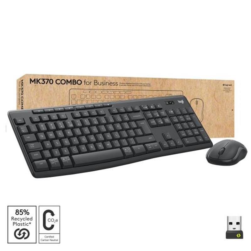 Logitech MK370 Combo for Business toetsenbord Inclusief muis RF-draadloos + Bluetooth QWERTY US International Grafiet