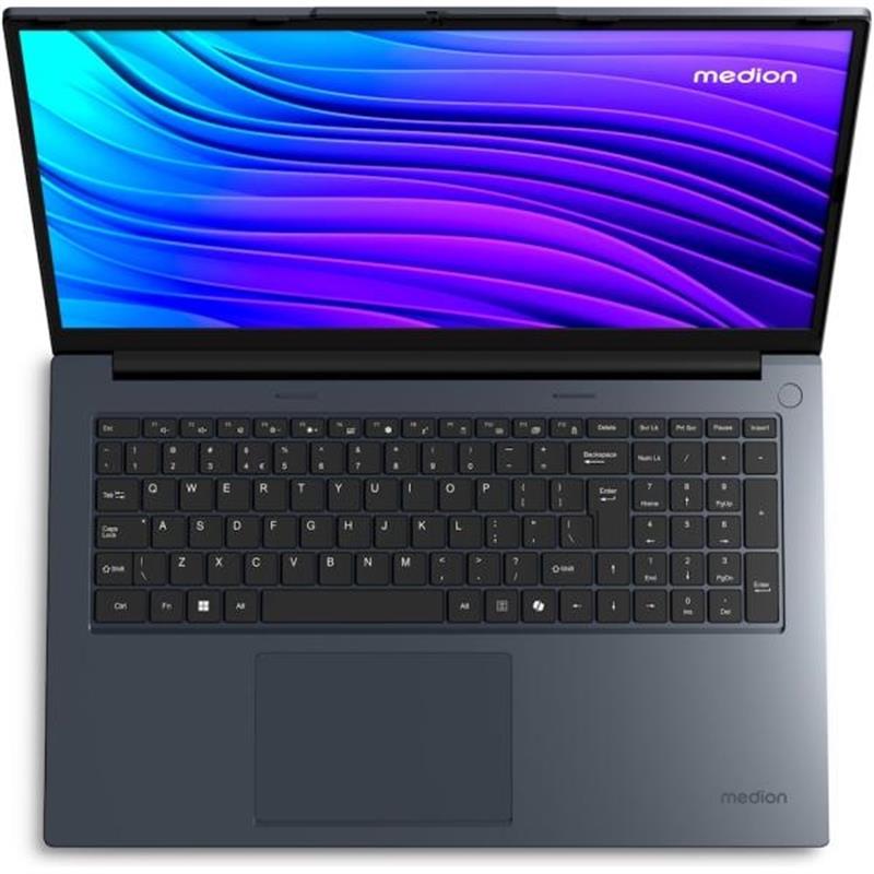 MEDION E17223 Intel® N N100 Laptop 43,9 cm (17.3"") Full HD 4 GB DDR4-SDRAM 128 GB SSD Wi-Fi 6 (802.11ax) Windows 11 Home in S mode Zwart, Grijs, Meta