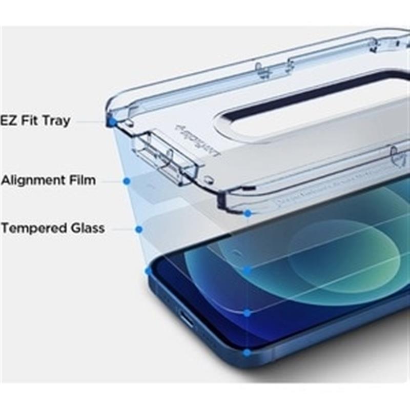 Spigen iPh 12 Mini Glas tR EZ Fit 2Pack