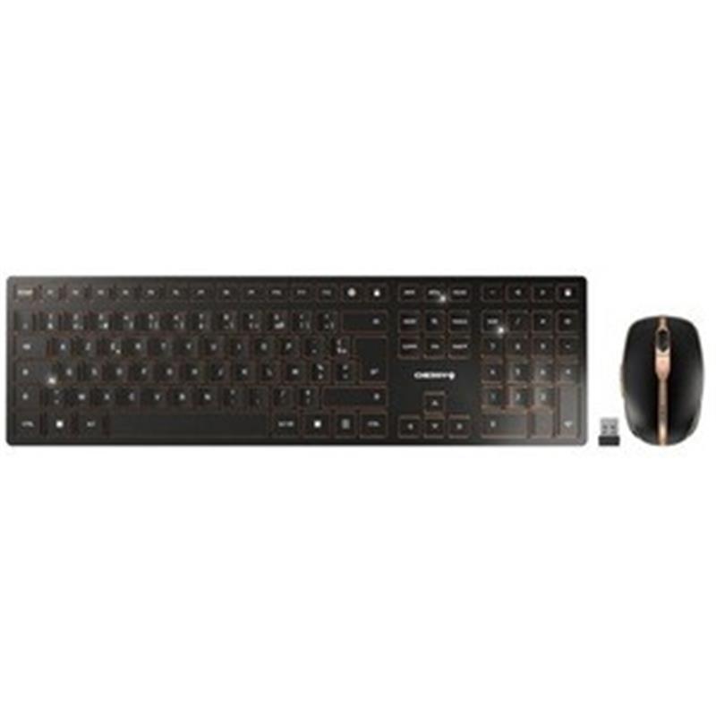 CHERRY DW 9100 SLIM toetsenbord Inclusief muis RF-draadloos + Bluetooth QWERTZ Duits Zilver