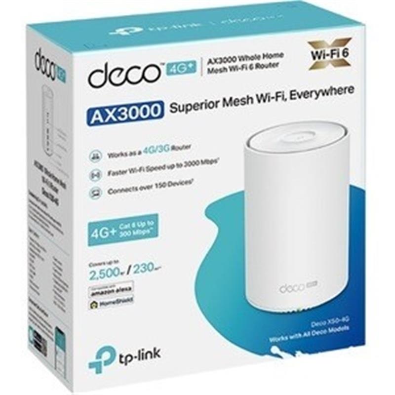 TP-Link Deco X50-4G Dual-band (2.4 GHz / 5 GHz) Wi-Fi 6 (802.11ax) Wit 3 Intern