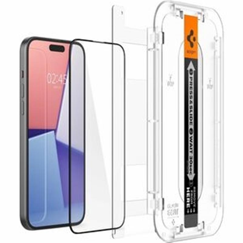 Spigen iPh 15 Glas tR EZ Fit HD FC Bl