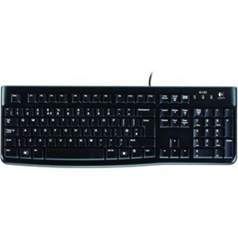 Logitech K120 Corded Keyboard toetsenbord USB QWERTY Estlands Zwart