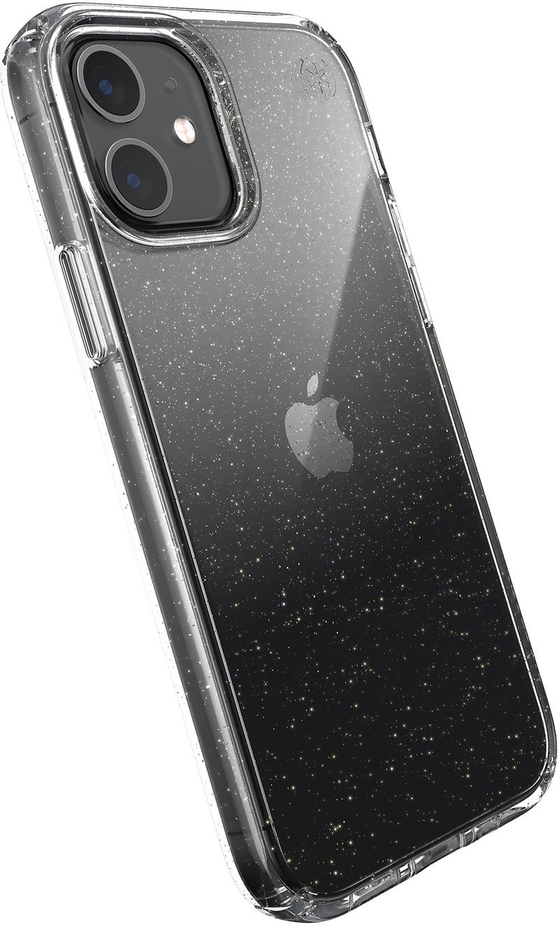 Speck Presidio Perfect Clear Glitter Apple iPhone 12 12 Pro Clear Gold - with Microban