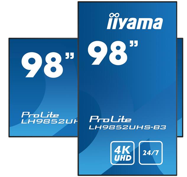 iiyama PROLITE Digitale signage flatscreen 2,48 m (97.5"") 500 cd/m² 4K Ultra HD Zwart Android 8.0 24/7