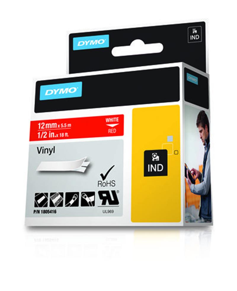DYMO 1805416 labelprinter-tape Wit op rood