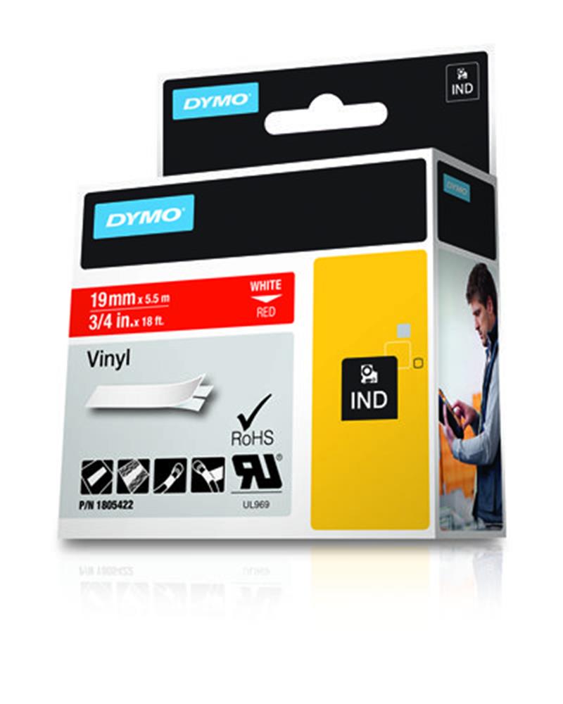 DYMO 1805422 labelprinter-tape Wit op rood