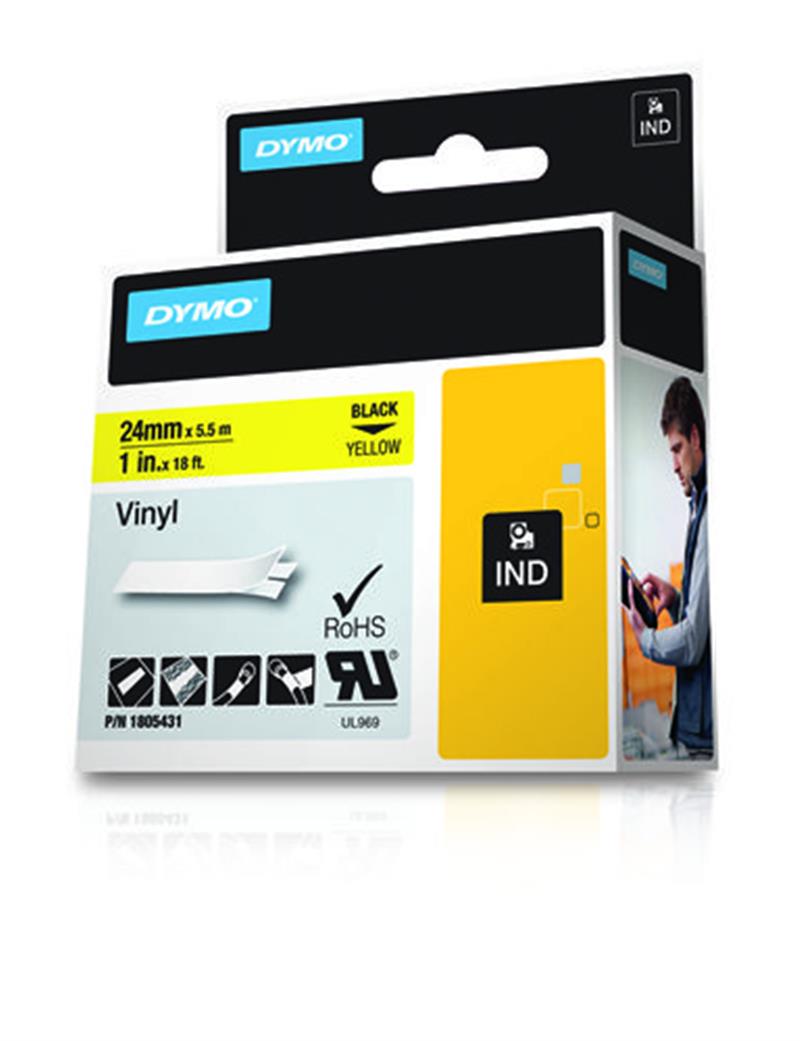 DYMO 1805431 labelprinter-tape Zwart op geel