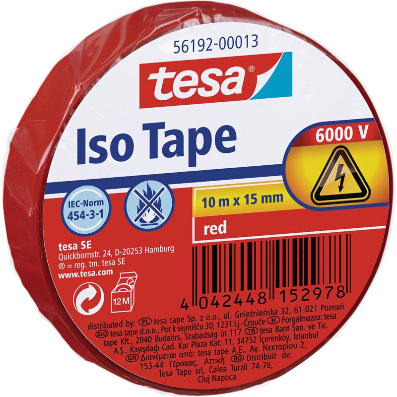 tesa insulating tape 10m x 15mm red