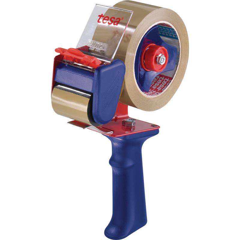 tesa manual packaging tape dispenser Economy up to 66m x 50mm red blue