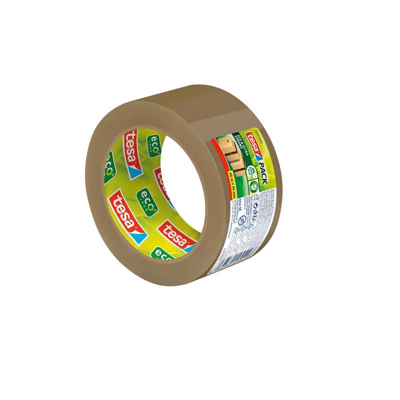 tesapack adhesive tape Eco ultra strong PP 66m x 50mm brown 58299