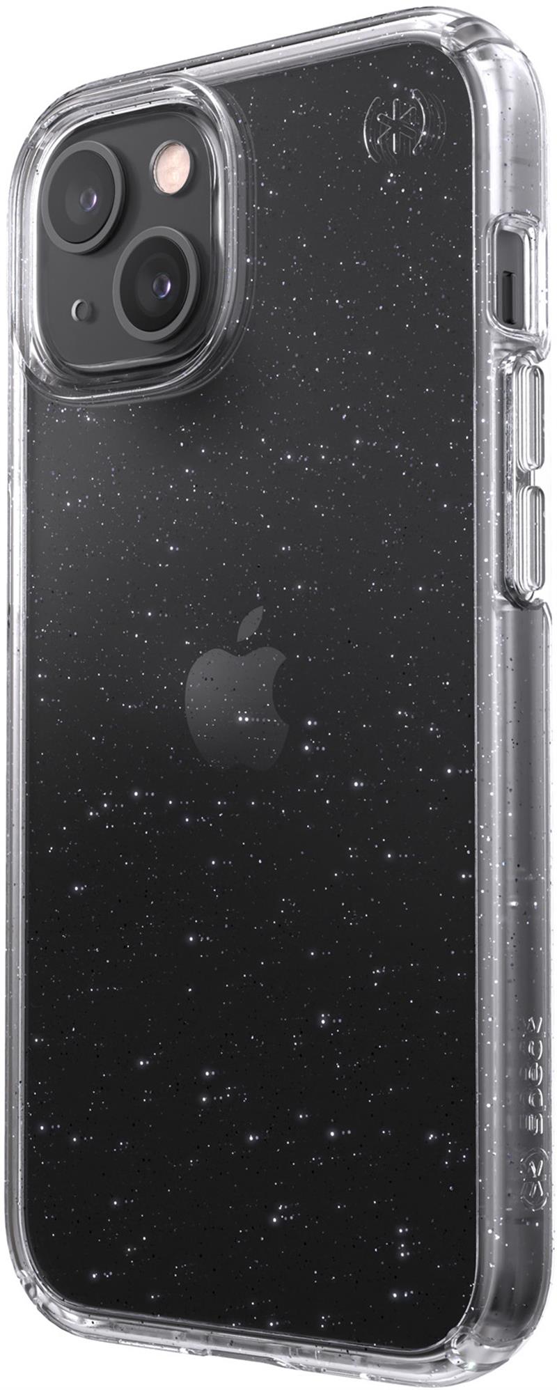Speck Presidio Perfect Clear Glitter Apple iPhone 13 Clear Platinum Glitter - with Microban