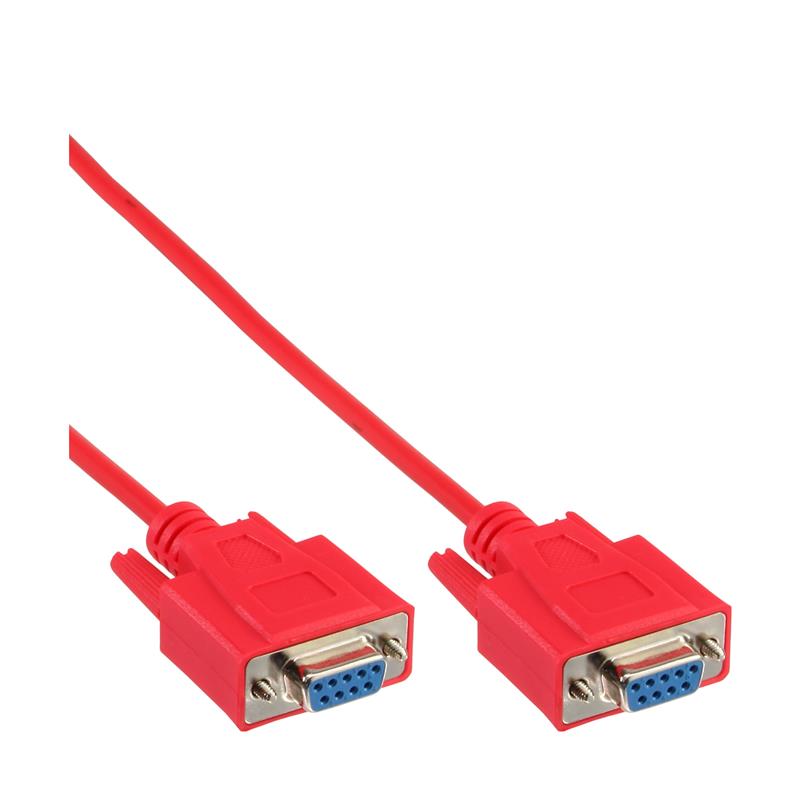 InLine Nulmodem kabel rood 9-pins socket socket 2m gegoten