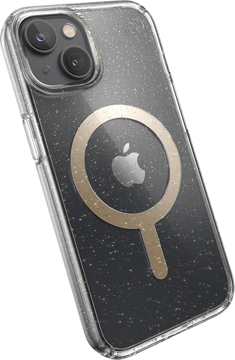 Speck Presidio Perfect Clear Glitter MS Apple iPhone 14 Clear Gold Glitter - with Microban