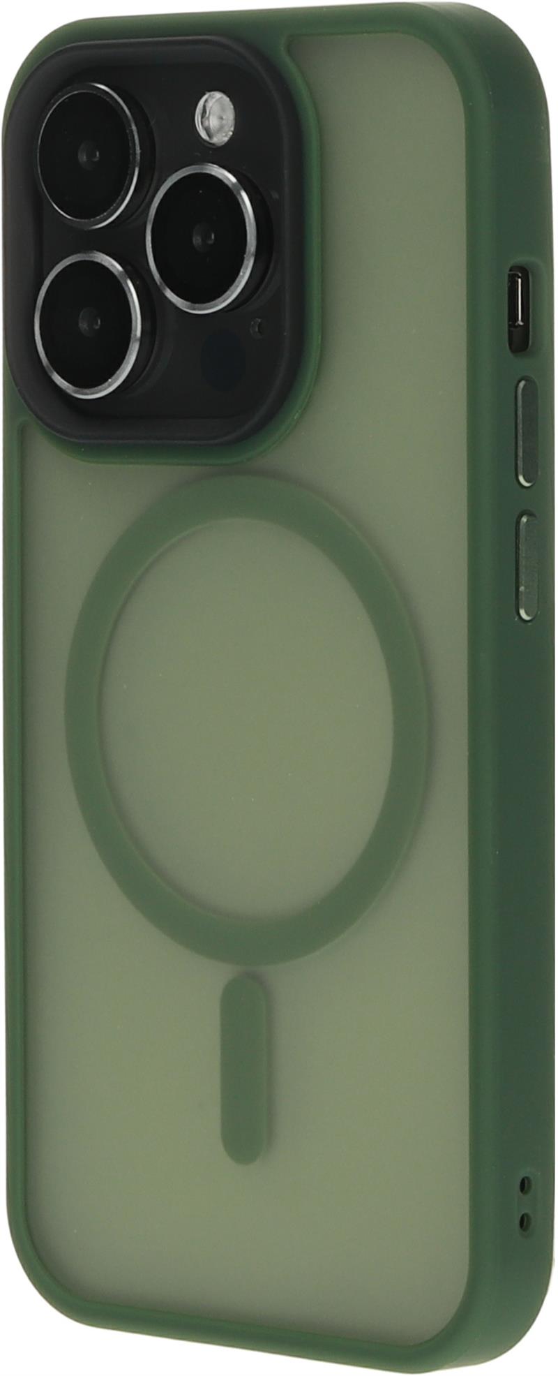 Mobiparts Hardcover Apple iPhone 15 Pro Satin Green Magsafe Compatible 
