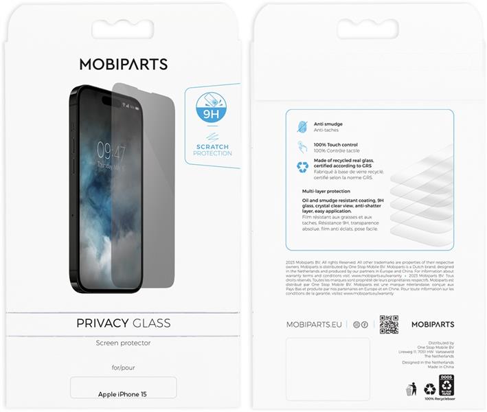 Mobiparts Privacy Glass Apple iPhone 15