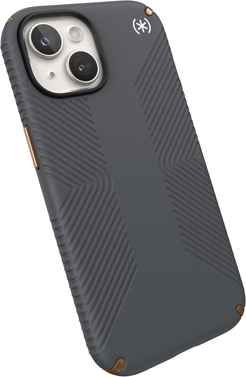 Speck Presidio2 Grip Apple iPhone 15 Charcoal Grey - with Microban