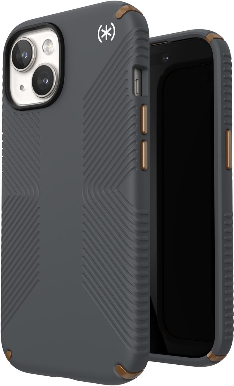 Speck Presidio2 Grip Apple iPhone 15 Charcoal Grey - with Microban