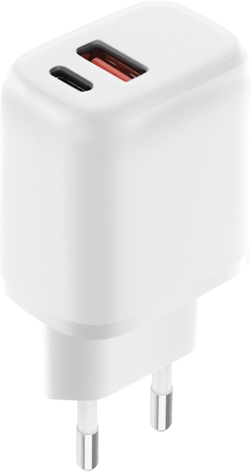 Mobiparts Wall Charger Dual USB-C USB-A 20W White Bulk 