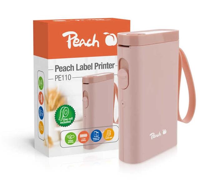 Peach PE110 labelprinter Direct thermisch 203 x 203 DPI 60 mm/sec Draadloos Bluetooth