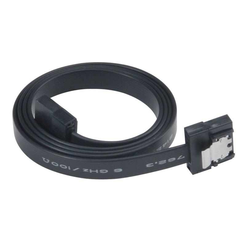 Akasa super slim sata rev 3 0 data cable with securing latches - 50cm black *SATAM