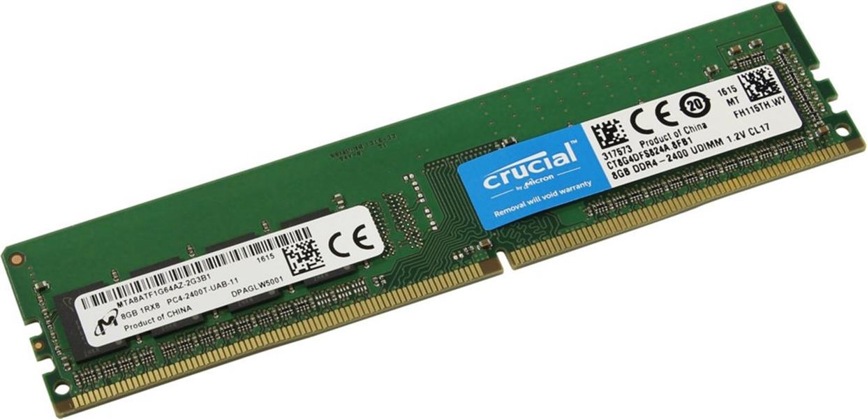 Crucial CT8G4DFS824A geheugenmodule 8 GB 1 x 8 GB DDR4 2400 MHz