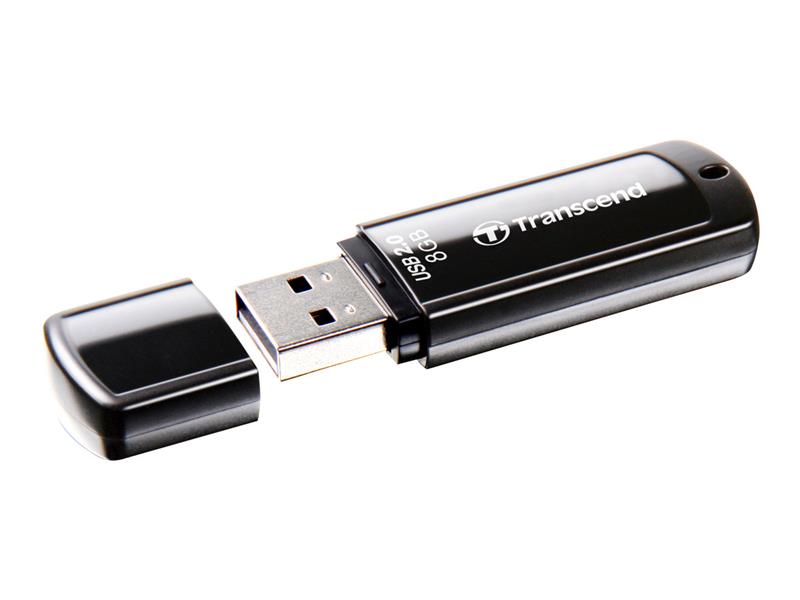 Transcend JetFlash 350 USB Flash Drive 8GB USB2 0 Black