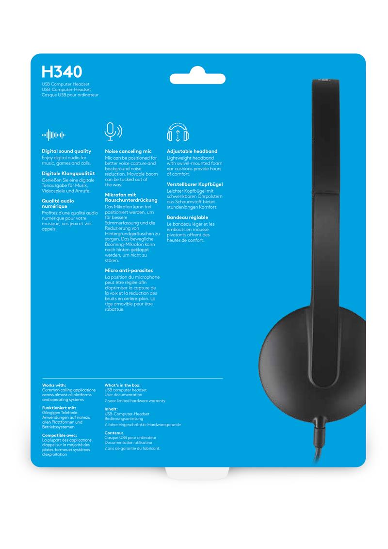 Logitech H340 hoofdtelefoon Hoofdband Stereofonisch Zwart